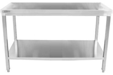 Komerciālais darba galds Nerūsējošais tērauds Apakšējā plaukts Kvadrātveida kājas 1600x600x850mm | Adexa HWT16060