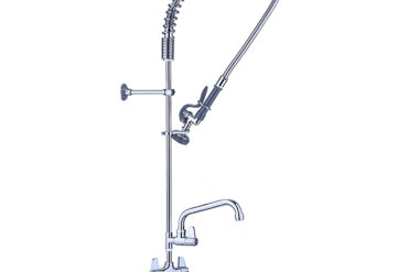 Pirms skalošanas izsmidzināšanas vienība ar šarnīra maisītāja jaucējkrānu klāja uzstādīšana dubultā ieplūde augstums 1000mm nerūsējošais tērauds | Adexa EQ2801A12