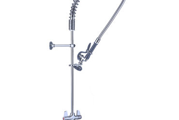 Iepriekšējās skalošanas izsmidzināšanas ierīce, stiprināma uz virsmas, Dubulta ieplūde, Augstums 1000mm, Nerūsējošais tērauds | Adexa EQ2801A