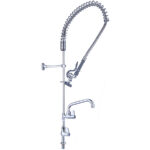 Iepriekšējas skalošanas izsmidzinātājs ar grozāmu jaucējkrānu Darbvirsmas montāža Viena ieeja Augstums 1000 mm Nerūsējošais tērauds | Adexa EQ2803A12