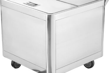 Ēdināšanas sastāvdaļu un miltu uzglabāšanas tvertnes ratiņi nerūsējošais tērauds 600x600x600mm | Adexa FT6060S