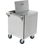 Ēdināšanas sastāvdaļu un miltu uzglabāšanas tvertnes ratiņi nerūsējošais tērauds 600x600x600mm | Adexa FT6060S - Image 3