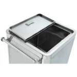 Ēdināšanas sastāvdaļu un miltu uzglabāšanas tvertnes ratiņi nerūsējošais tērauds 600x600x600mm | Adexa FT6060S - Image 2