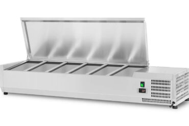 Aukstuma vitrīna ar pasniegšanas virsmas galdu 1500mm 6xGN1/3 Dziļums 380mm Nerūsējošā tērauda vāks | Adexa GA515