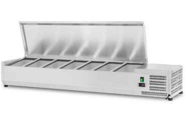 Ledusskapja servēšanas sagatavošanas augšdaļa 1600mm 7xGN1/3 Nerūsējošā tērauda vāks | Adexa GA516