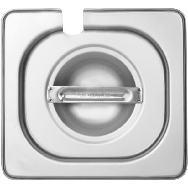 Nerūsējošā tērauda Gastronorma konteinera vāks ar kausiņa izgriezumu GN1/6 | Adexa 816LN