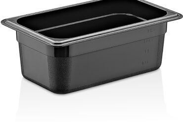 Polikarbonāta Gastronorma panna GN1/4 Dziļums 100mm Melna | Adexa PB8144