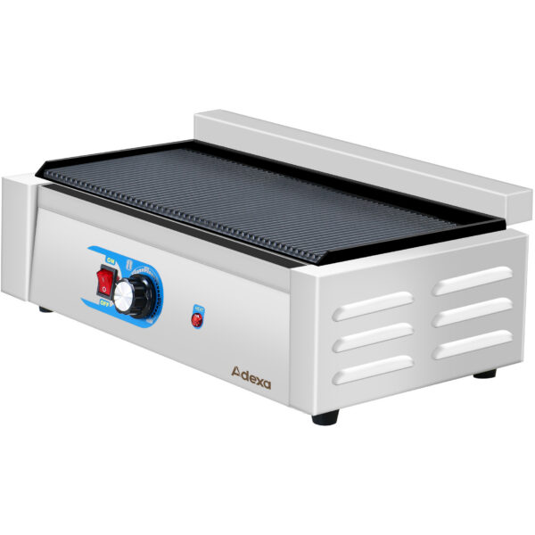 Profesionāls elektriskais grils 1 zona 1.4kW Rievs čuguna virsma | Adexa GP3030EW