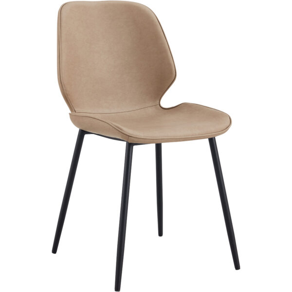 Sānu ēdamistabas krēsls ar PU ādas sēdekli Gaiši brūns | Adexa GSYH003LB