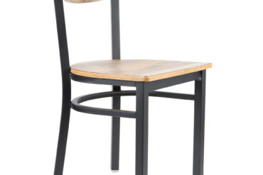 Melna tērauda krēsls ar dreifkoka sēdekli un dreifkoka atzveltni | Adexa GS65VDWSDWB