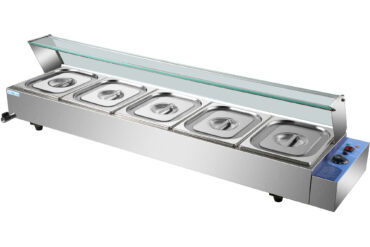 Komerciālais Bain Marie ar stikla aizsargu 5xGN1/2 | Adexa HBM25