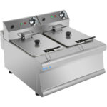 Komerciālais elektriskais fritieris 2x8 litri 6,5 kW galda virsmai | Adexa HEF608 - Image 4