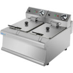 Komerciālais elektriskais fritieris 2x8 litri 6,5 kW galda virsmai | Adexa HEF608 - Image 2