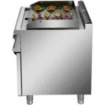 Profesionāla elektriskā grilplate ar skapja pamatni 9kW Gluda/Rievotā 700mm Dziļums | Adexa HER706A - Image 3