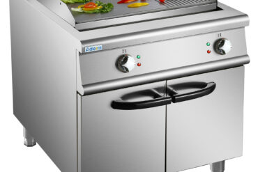 Profesionāla Elektriskā Grila Plātne ar Skapja Pamatni 12kW Gluda/Grieztā 900mm Dziļums | Adexa HER906A