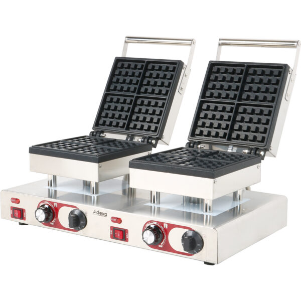 Komerciālais vafeļu cepējs Dubultais Kvadrātveida Beļģu | Adexa MLP801B2
