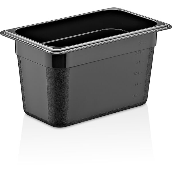 Polikarbonāta Gastronorma Panna GN1/4 Dziļums 150mm Melna | Adexa PB8146