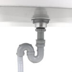 Komercijskais podu mazgāšanas izlietnes nerūsējošais tērauds, 1 bļoda, aizsargmaliņa, apakšējā plaukts, 2000x600x900 mm, kvadrātveida kājas | Adexa PSA20060U - Image 4