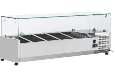 Ledusskapja izdevuma sagatavošanas virsma 1200mm 5xGN1/4 Dziļums 330mm | Adexa PT12