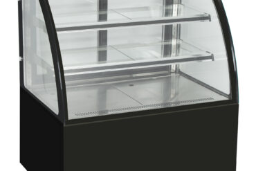 Kūku lete Izliekts priekšpuse 1500x730x1200mm 2 plaukti Melns pamats LED | Adexa GN1500C2BLACK