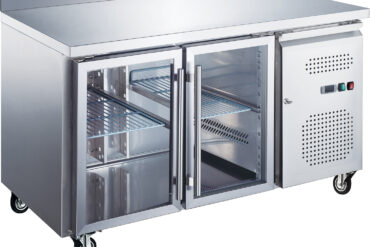 Komercsālēšanas lete ar 2 stikla durvīm, dziļums 700mm, augšmala | Adexa RG22VGLASS