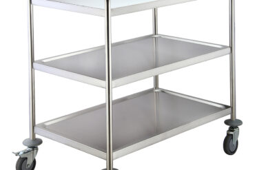 Komerciālais servēšanas/servisa/novākšanas ratiņš no nerūsējošā tērauda ar 3 līmeņiem 810x460x900mm | Adexa RST3B