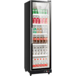 Vitrīnas pudeles ledusskapis stāvošs ar vienām durvīm 363 litri Pilna durvju dizains | Adexa SC380FC