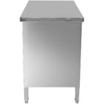 Komercijas darba virsma ar grīdas skapīti ar bīdāmām durvīm Nerūsējošais tērauds 1500x600x850mm | Adexa SCP601502S - Image 2