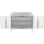 Komercdarbības darba virsmas grīdas skapītis 2 virpuļdurvis Nerūsējošs tērauds 1000x700x850mm Apmale | Adexa SCP10070BT - Image 2