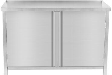 Komercdarbības darba virsmas grīdas skapītis 2 virpuļdurvis Nerūsējošs tērauds 1000x700x850mm Apmale | Adexa SCP10070BT