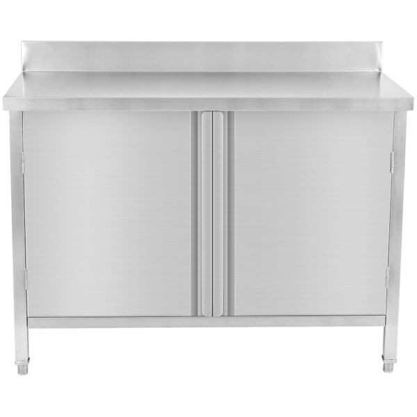 Komercdarbības darba virsmas grīdas skapītis 2 virpuļdurvis Nerūsējošs tērauds 1000x700x850mm Apmale | Adexa SCP10070BT