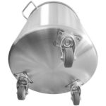 Profesionāls atkritumu konteineris Nerūsējošais tērauds ar vāku un riteņiem 95 litri | Adexa SDC95 - Image 3