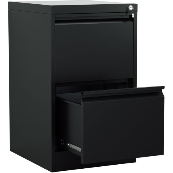 Profesionāls metāla dokumentu skapītis ar 2 atvilktnēm 460x620x720mm Melns | Adexa SEDA2B