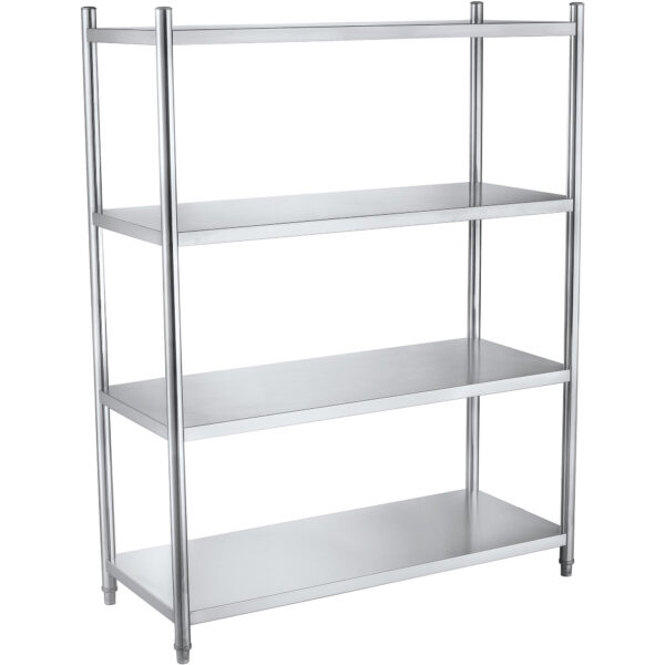 Profesionāla stipra slodzes plauktu sistēma Nerūsējošais tērauds 1800x600x1550mm 4 plaukti | Adexa SR1800B2