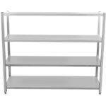 Profesionāls plauktu komplekts Nerūsējošais tērauds 1500x500x1500mm 4 plaukti | Adexa SSB15050 - Image 3