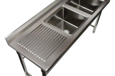 Komercēviņa Nerūsējošs tērauds 1700x600x900mm 2 bļodas pa labi Aizmugurējā apsmidzināšana | Adexa ST245BR