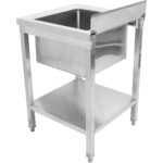 Nerūsējošā tērauda komerciāla izlietne 600x700x900mm 1 bļoda Aizmugures panelis | Adexa STD150A - Image 2