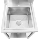 Nerūsējošā tērauda komerciāla izlietne 600x700x900mm 1 bļoda Aizmugures panelis | Adexa STD150A - Image 4