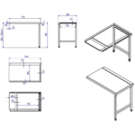 Izkrāvēšanas galds Labā puse 1100x650x850mm Bez apakšējā plaukta Bez aizsargmales Nerūsējošs tērauds | Adexa SWT11065L - Image 5