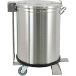 Profesionāla atkritumu tvertne Nerūsējošs tērauds Riteņi Pedālis 50 litri | Adexa TGB3660 - Image 2
