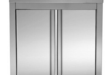 Tirdzniecības Darba Virsmas Grīdas Skapis Ar Eņģu Durvīm Nerūsējošais Tērauds 800x700x850mm Atstarpe | Adexa VTC87SLB