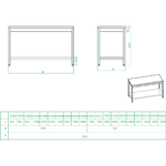 Profesionālais darba galds Nerūsējošais tērauds Apakšējais plaukts 600x700x900mm | Adexa THATS67 - Image 2
