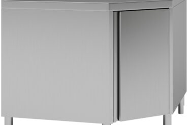 Tirdzniecības Darbvirsmas Grīdas Skapja Stūra Vienība Ar Veramām Durvīm Nerūsējošā Tērauda Sāni 700mm Augšējā Mala | Adexa VTC107CB