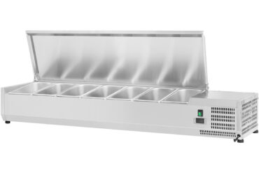 Refrigerated Servery Prep Top 1600mm 7xGN1/4 Depth 330mm Stainless steel lid | Adexa EA16