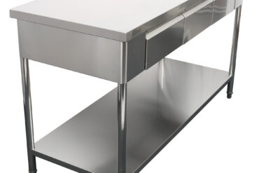 Premium komerciālais darba galds ar 3 atvilktnēm Nerūsējoša tērauda Apakšējā plaukts 1800x700x900 mm | Adexa W218180703D