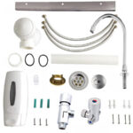 Komerciālais roku mazgāšanas izlietne, ceļgalu kontrole, nerūsējošais tērauds | Adexa WB002 - Image 6