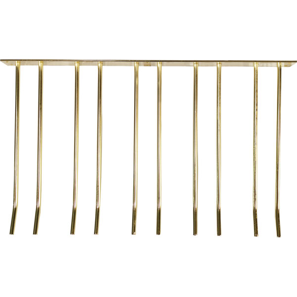 Vīna glāžu plaukts zelts, pie sienas stiprināms, garums 400 mm, 20 glāzes | Adexa WGA58500400G