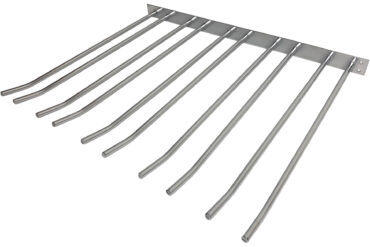 Vīna glāžu turētājs, sudraba, piestiprināms pie sienas, garums 400 mm, 20 vīna glāzes | Adexa WGA58500400S