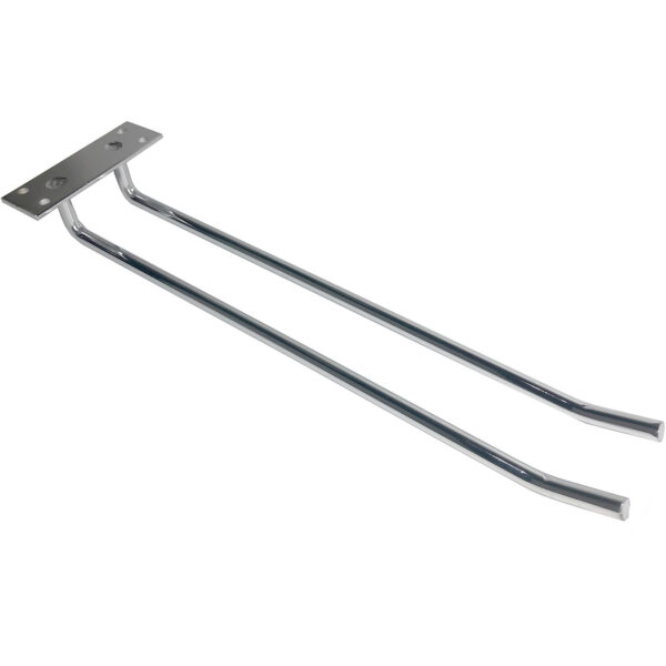 Vīna glāžu turētājs sudraba, pie griestiem stiprināms, garums 400mm 4 vīna glāzes | Adexa WGB18500400S