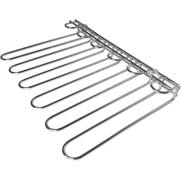 Vīna glāžu turētājs sudraba, pie griestiem stiprināms, garums 450 mm, 20 vīna glāzēm | Adexa WGR5S